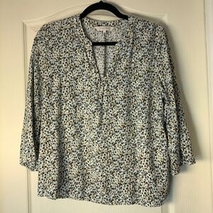 Part Two Copenhagen Floral Blouse EU 40 | EcoVero Viscose V-Neck 3/4 Sleeve